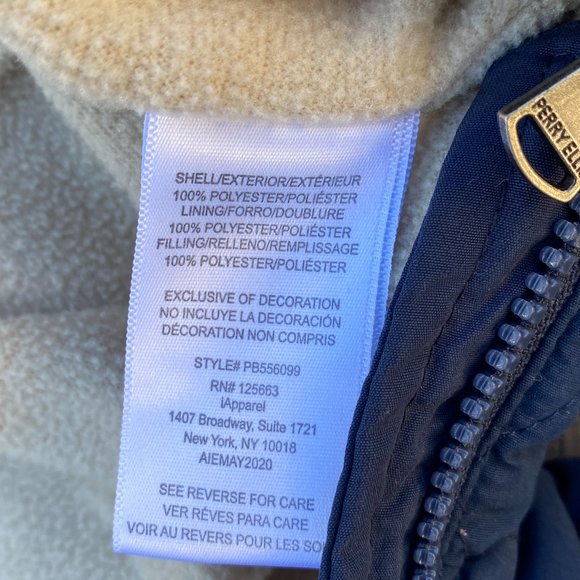 Perry Ellis Baby Diamond Quilted Fleece Lined One-Piece Navy Snowsuit-6-9mos - Picture 14 of 16